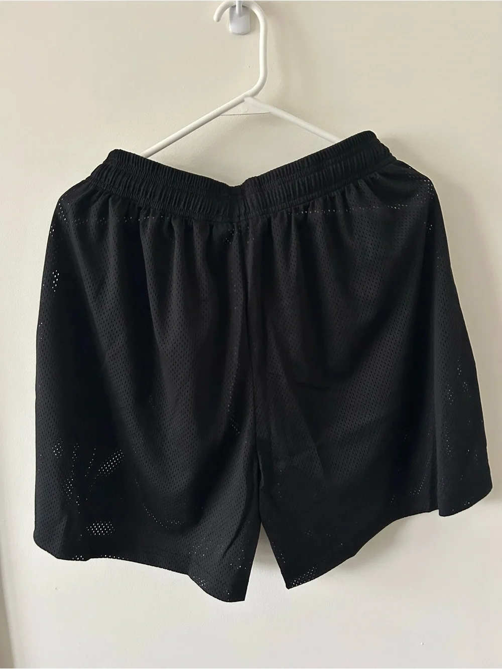 Eric Emanuel Black Mesh Shorts with Gold Bone Print